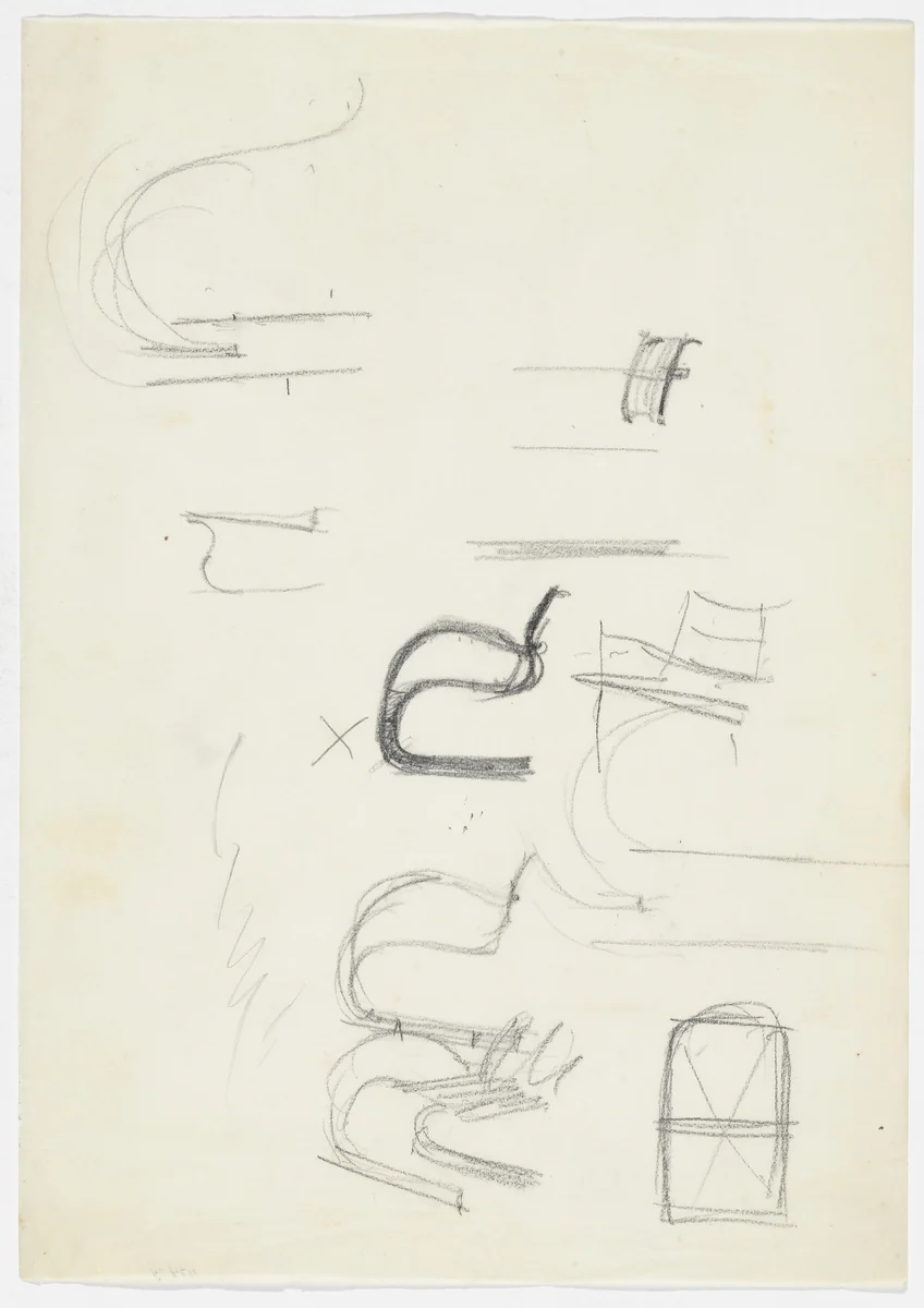 Chair with Arms. Unidentifiable sketches. (Elevation sketch) by Ludwig Mies van der Rohe, mies van der rohe archive, 1926