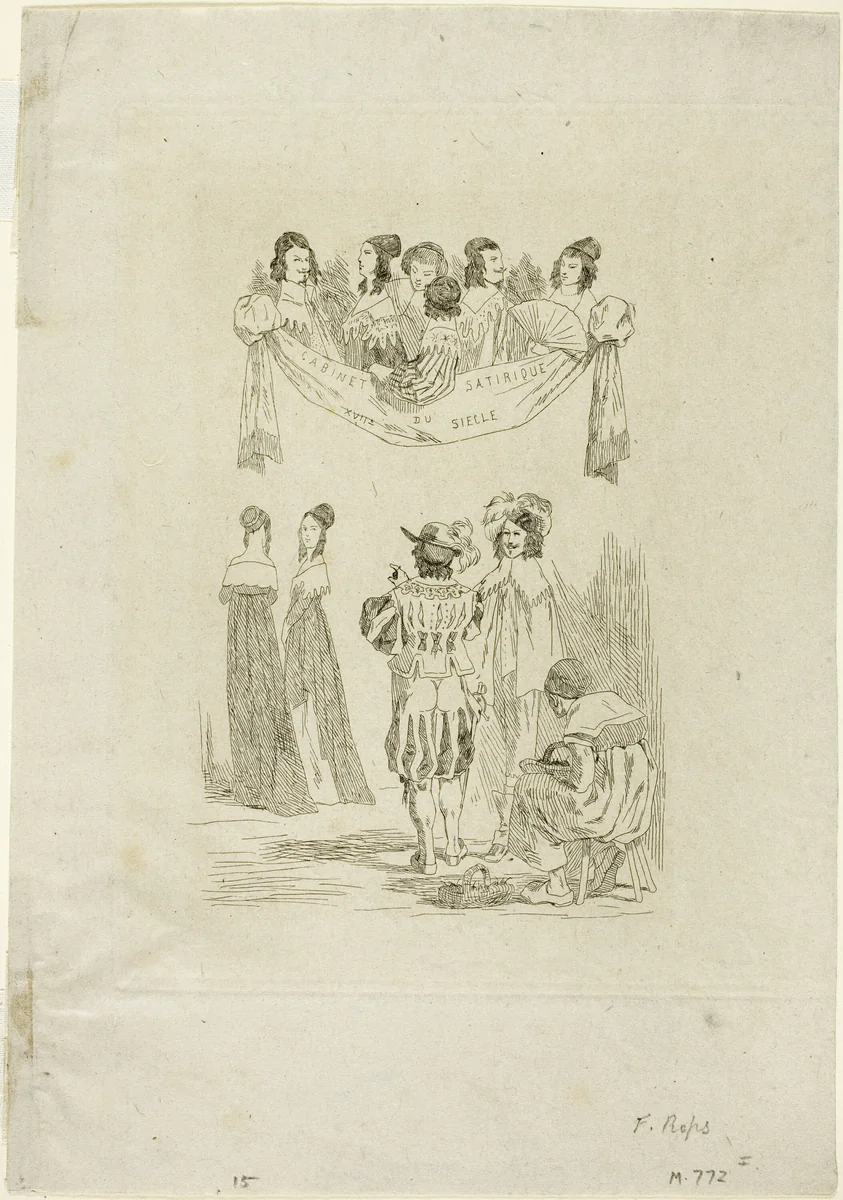 Le cabinet satyrique by Félicien Rops, print, 1864