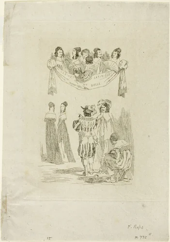 Le cabinet satyrique by Félicien Rops, print, 1864