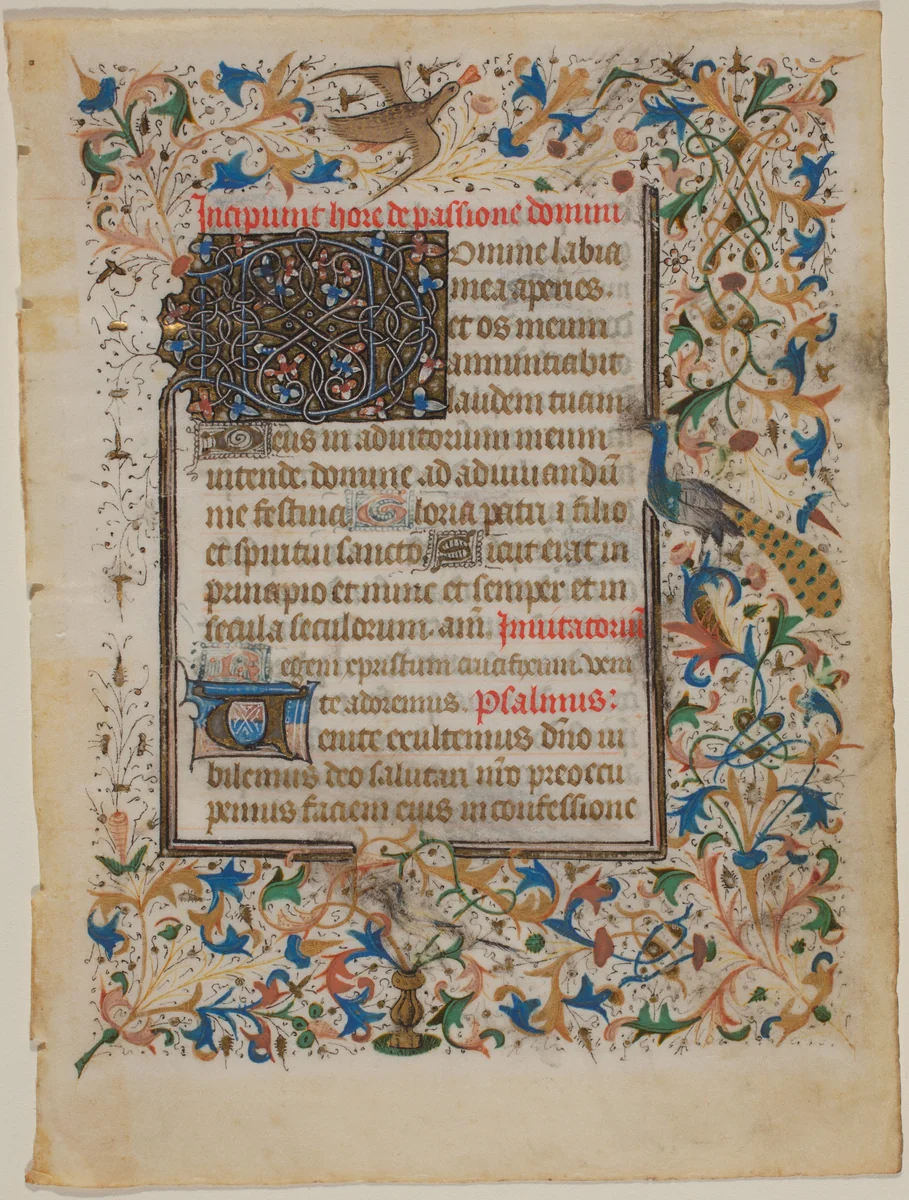 Manuscript Leaf from a Book of Hours (incip. Passionis) by French 14th Century, drawing, 1390