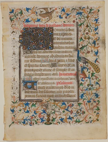 Manuscript Leaf from a Book of Hours (incip. Passionis) by French 14th Century, drawing, 1390