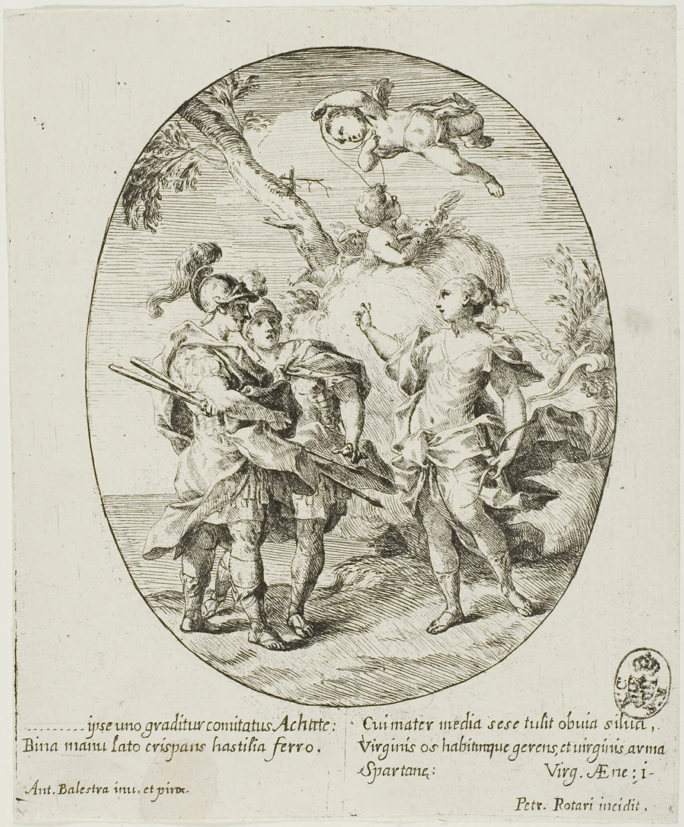 Aeneas, Venus, and Achates by Pietro Antonio Rotari, print, 1727-1762