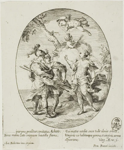 Aeneas, Venus, and Achates by Pietro Antonio Rotari, print, 1727-1762