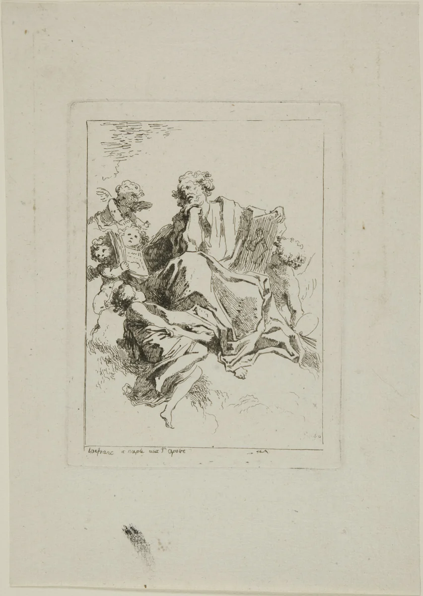 Saint Luke by Jean Honoré Fragonard, print, 1763-1764