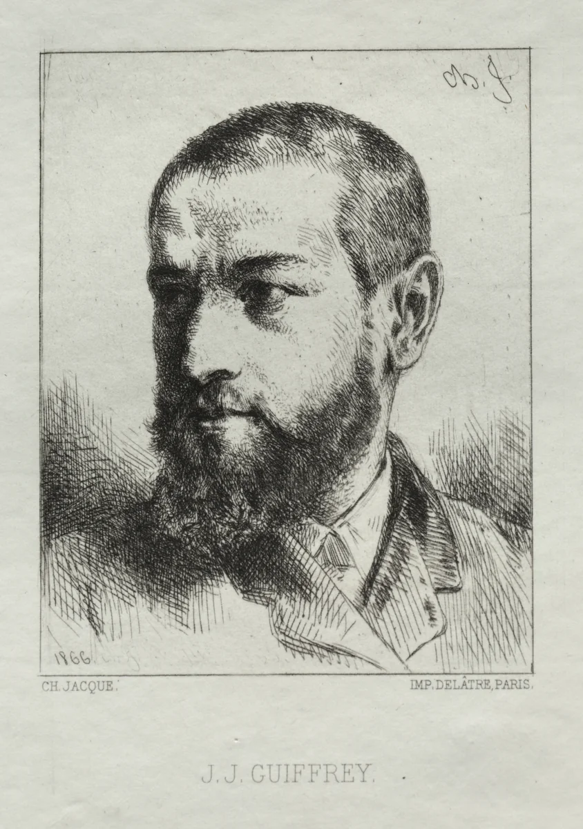 J. J. Guiffrey by Charles-Émile Jacque, print, 1866
