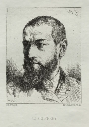 J. J. Guiffrey by Charles-Émile Jacque, print, 1866
