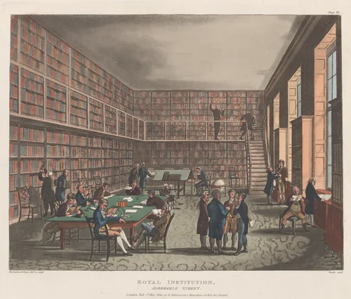 Royal Institution, Albemarle Street by Thomas Rowlandson, print, 1809