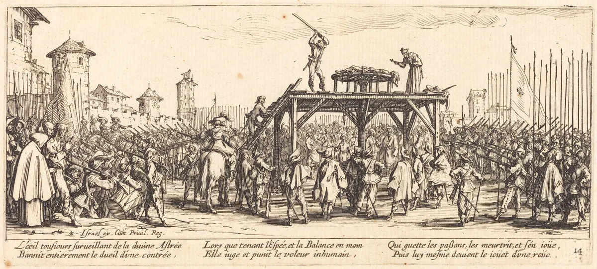The Wheel by Jacques Callot, print, 1633