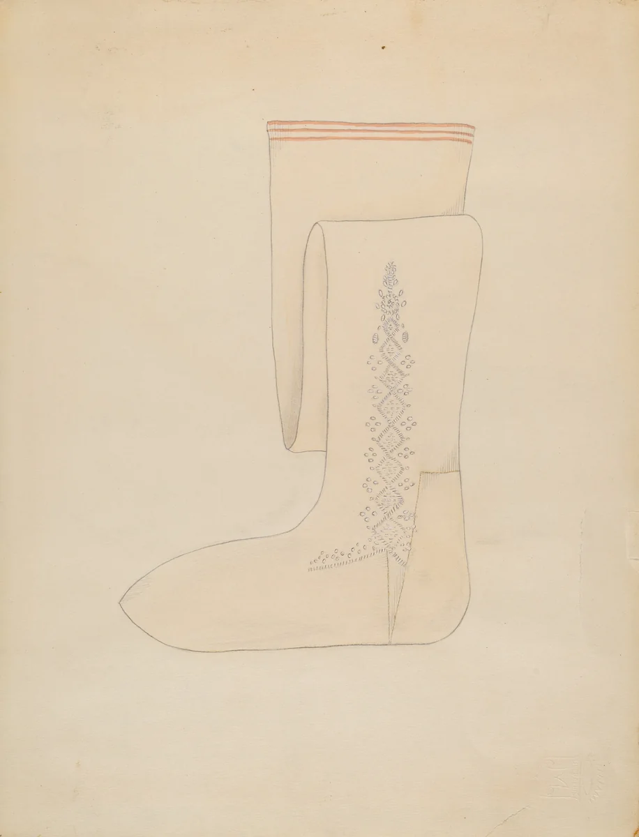 Stockings by Margaret Concha, index of american design, 1936