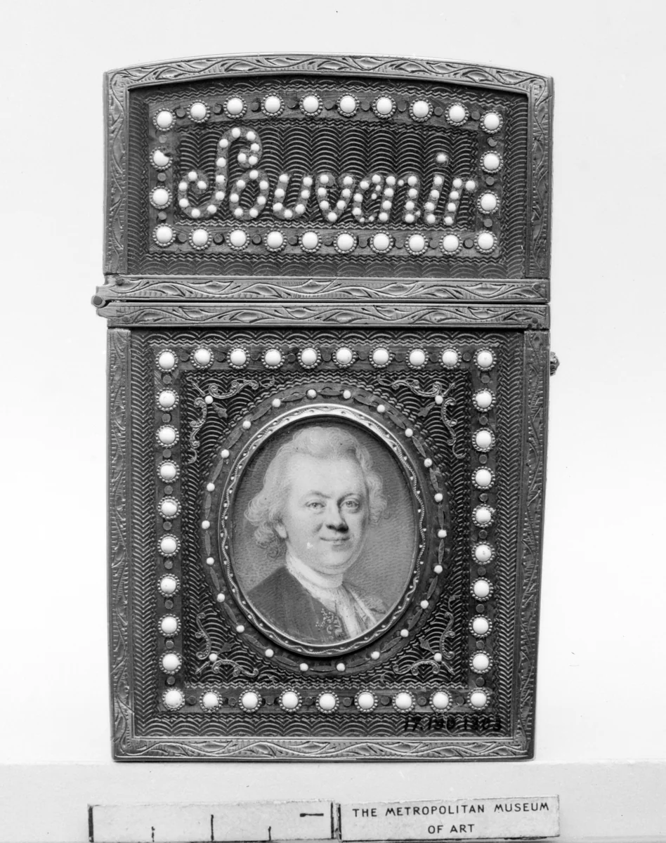 Souvenir with portrait of a man by Louis Marie Sicardi, metalwork, 1700-1799