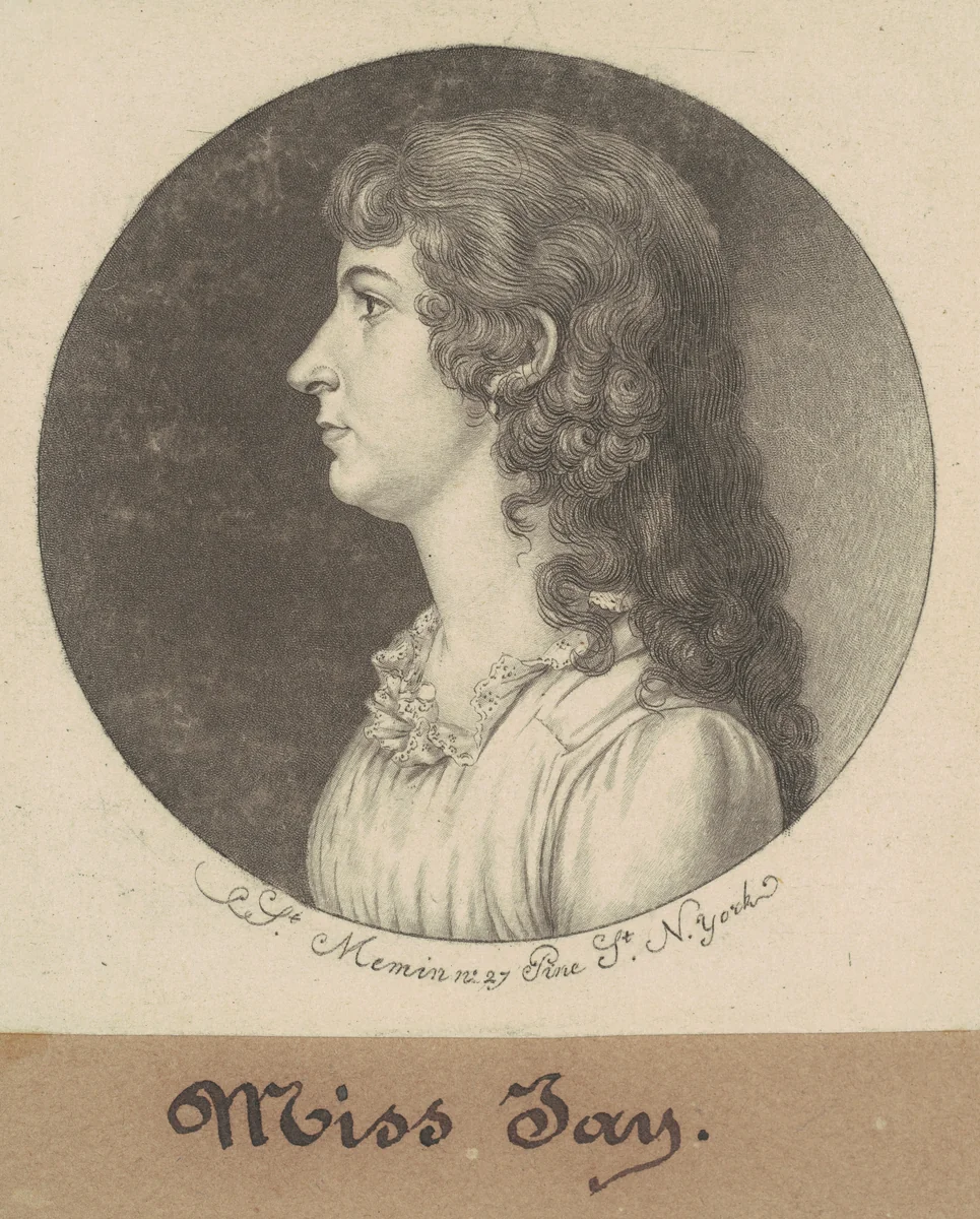 Maria Jay by Charles B. J. Févret de Saint-Mémin, print, 1798