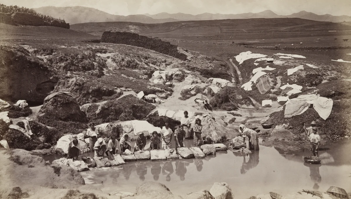 Laundry, Quezaltenango by Eadweard Muybridge, photograph, 1875