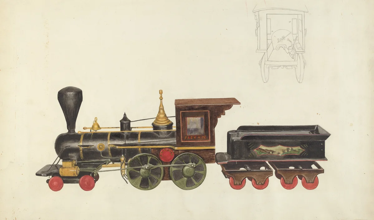 Toy Locomotive by Alice Stearns, index of american design, 1936