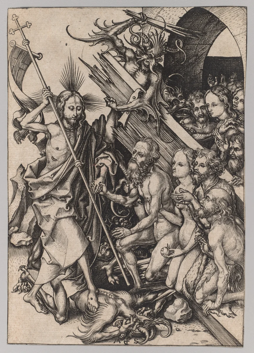 The Passion: Christ in Limbo by Martin Schongauer, print, 1475-1485