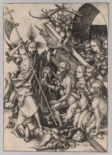 The Passion: Christ in Limbo by Martin Schongauer, print, 1475-1485