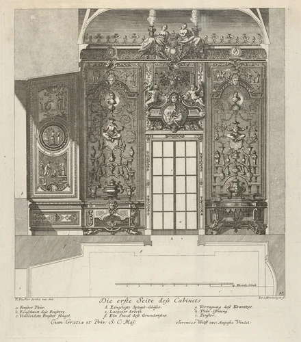 The First Wall of the Porcelain Room, from: 'Fürstlicher Baumeister Oder: Architectura civilis' by Paul Decker the Elder, print, 1711
