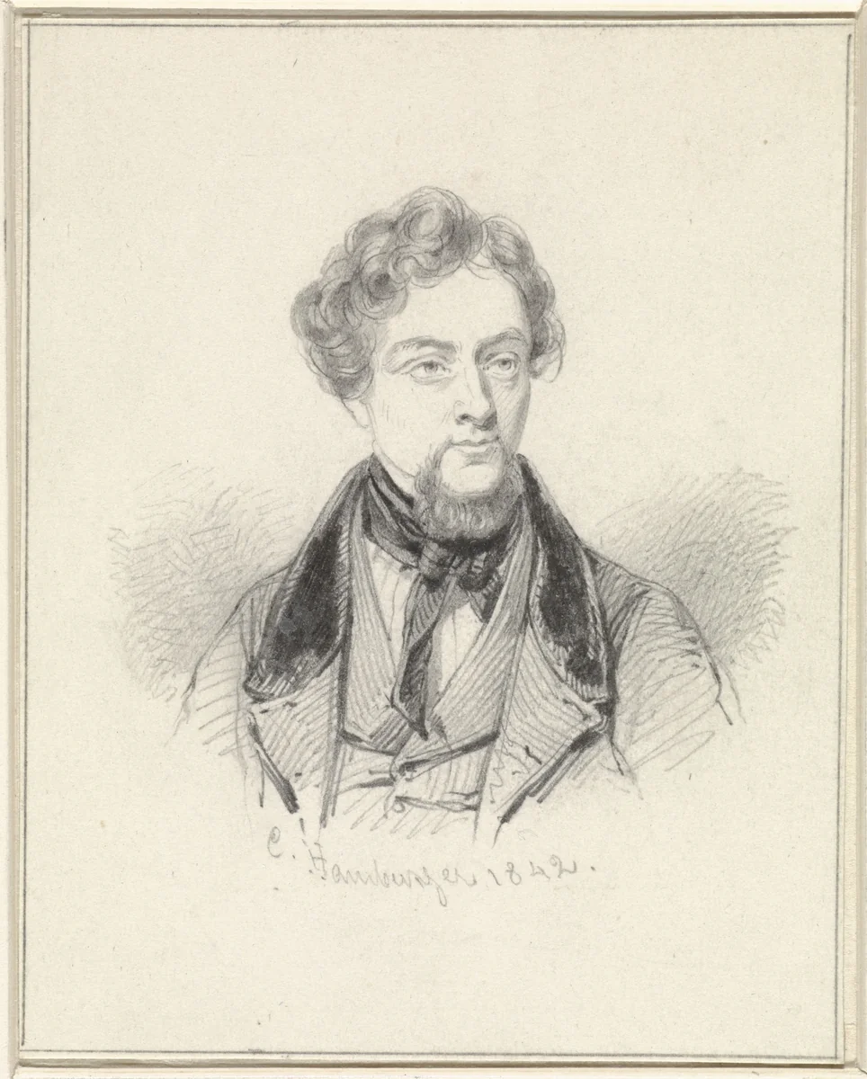 Portret van Jules Victor Genisson by Coenraad Hamburger, drawing, 1842