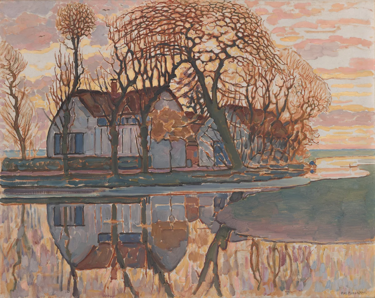 Farm near Duivendrecht by Piet Mondrian, painting, 1911-1921
