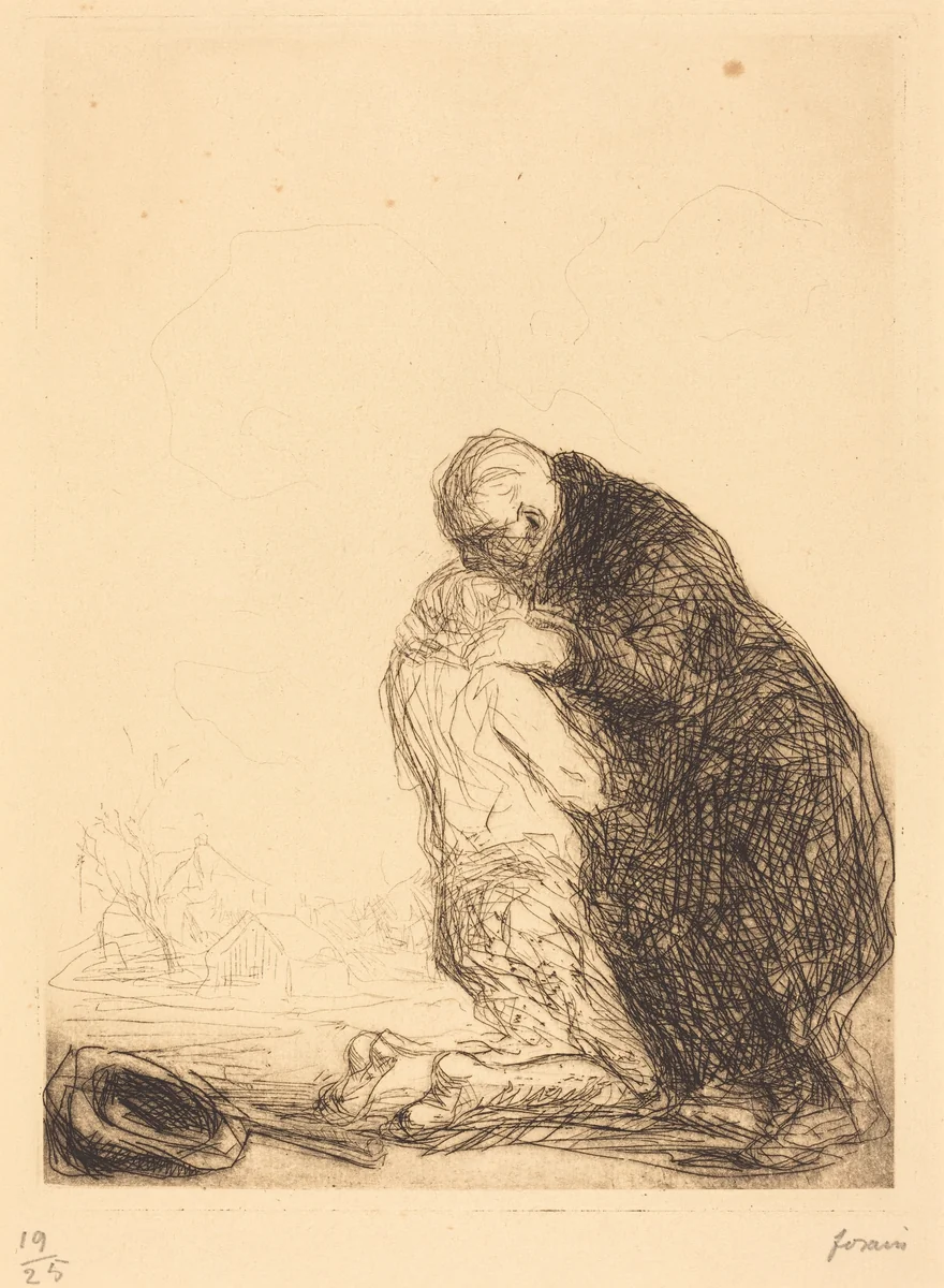 Le retour de l'enfant prodigue (3e planche) (The Return of the Prodigal Son) (third plate) by Jean-Louis Forain, print, 1909