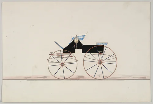Phaeton, no top (unnumbered) by Brewster & Co., drawing, 1850-1870
