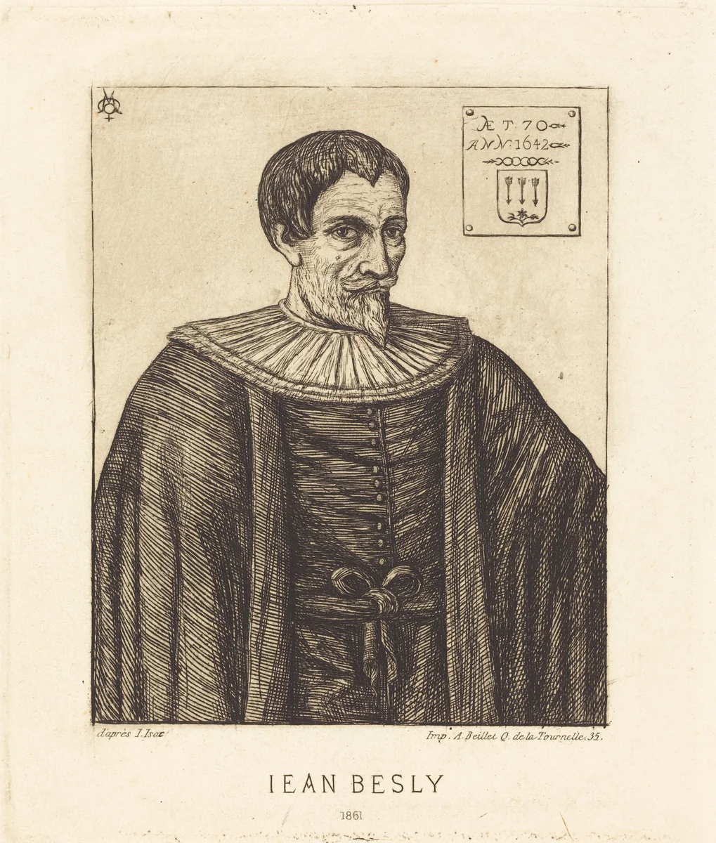 Jean Besly by Charles Meryon; Jaspar Isacsz, print, 1861