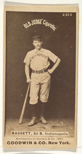 Bassett, 2nd Base, Indianapolis, from the Old Judge series (N172) for Old Judge Cigarettes by Goodwin & Company, photograph, 1887