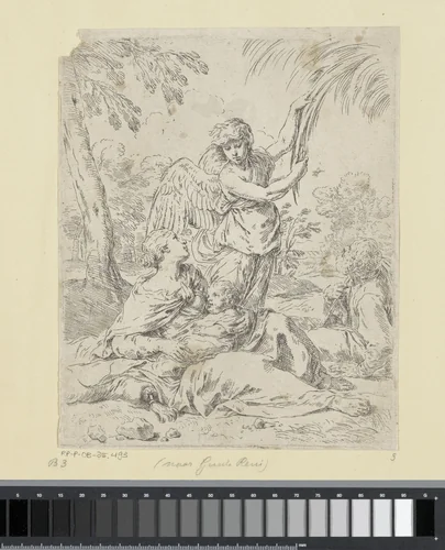 Rust op de vlucht naar Egypte by Simone Cantarini, print, 1622-1648