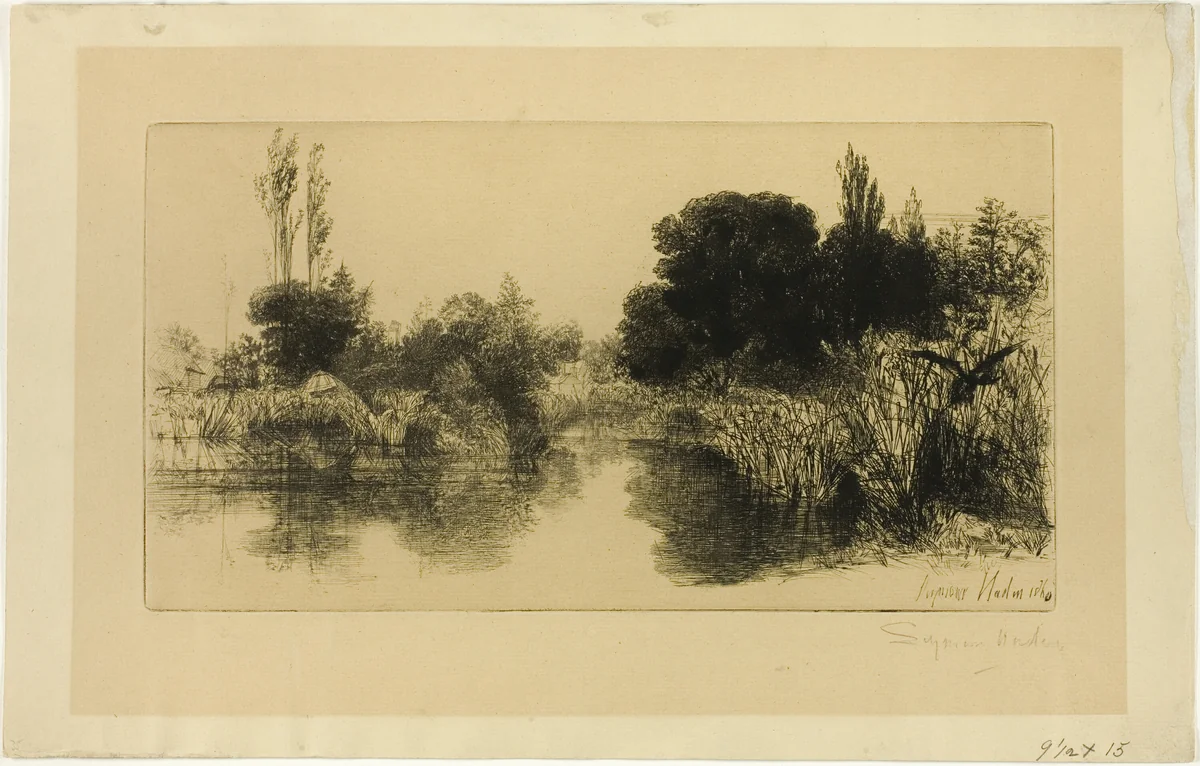 Shere Mill Pond, No. II (large plate) by Francis Seymour-Haden, print, 1855-1865