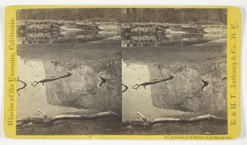 Reflection of El Capitain in the Merced River, No. 48 from the series "Glories of the Yosemite, California" by Anthony & Company, photograph, 1870-1871