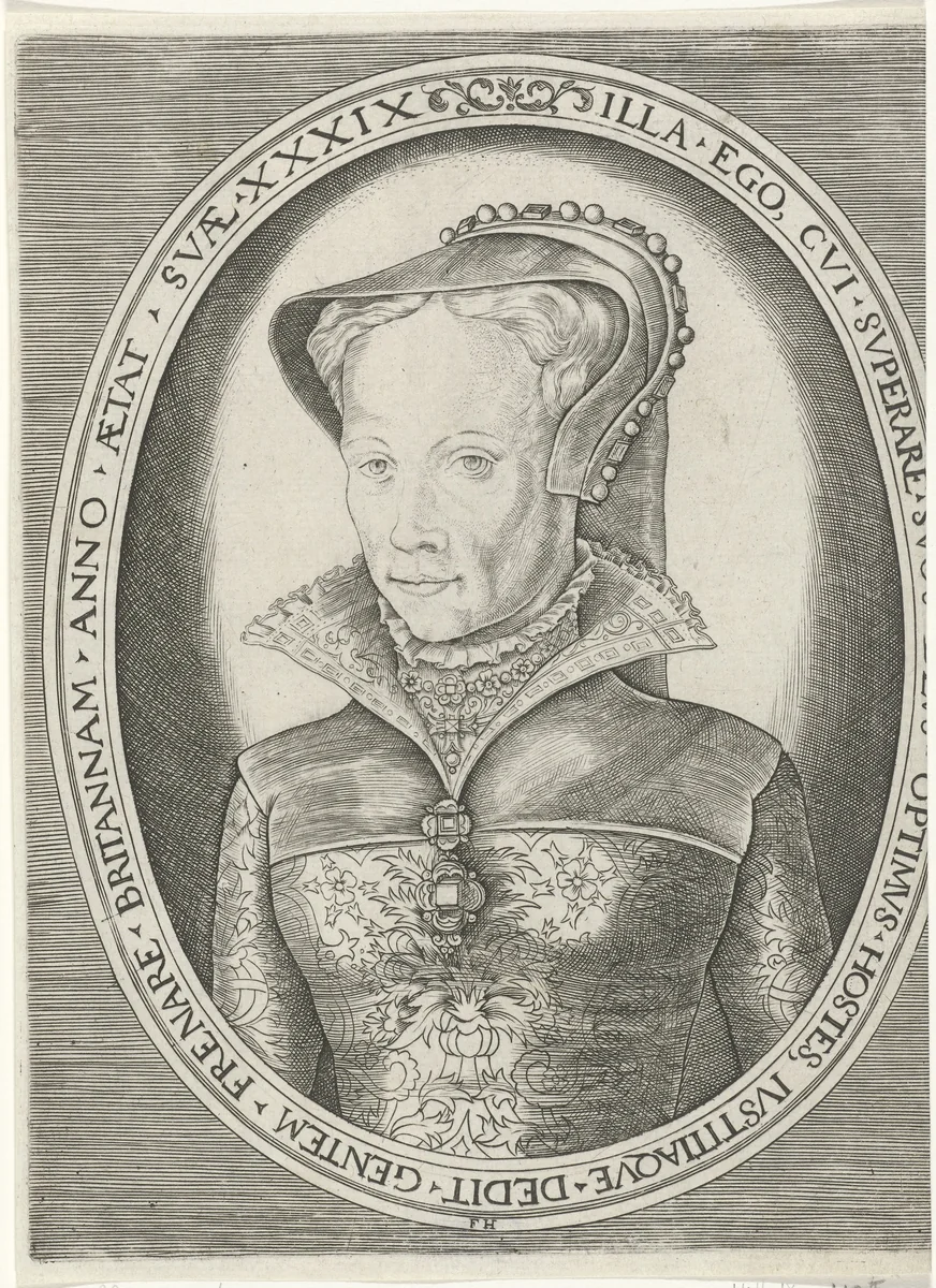 Portret van Mary I by Unknown, print, 1546-1562