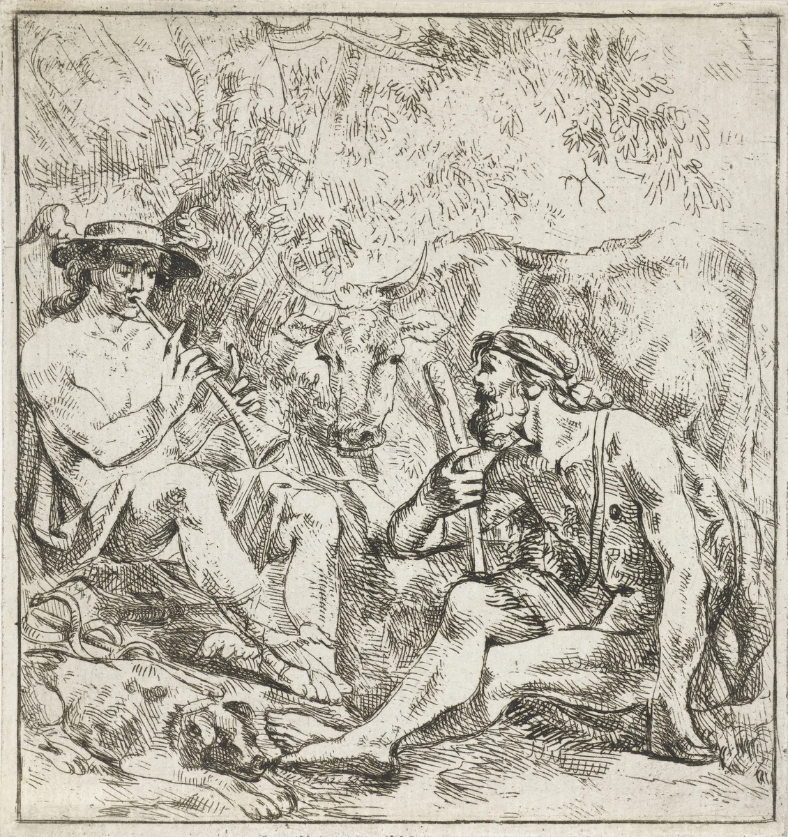 Mercurius, Argus en Io by Jacques Kuyper, print, 1771-1808