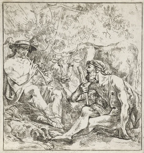 Mercurius, Argus en Io by Jacques Kuyper, print, 1771-1808