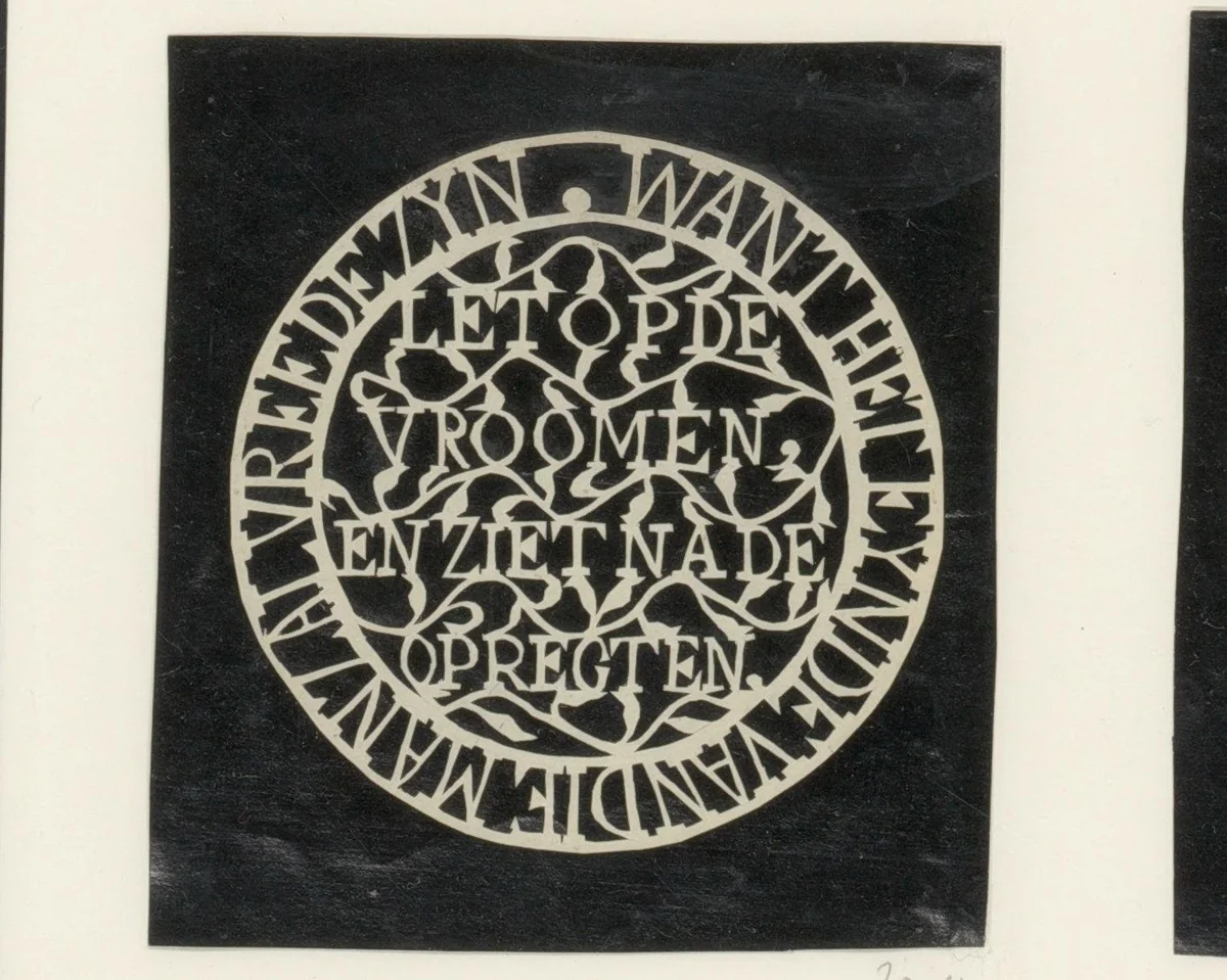 Spreuk: Let op de vroomen en ziet na de opregten. Want het eydene van die man zat vreede zyn by anonymous, other, 1750-1849