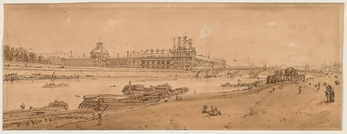 A Selection of Twenty of the Most Picturesque Views in Paris: View of the Tuilleries and Bridge taken from Quay d'Orsay by Thomas Girtin, print, 1802
