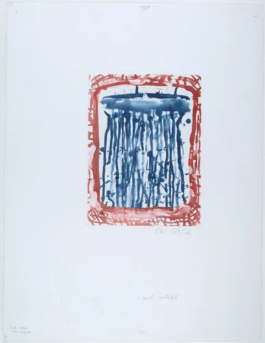 Framed Waterfall by Pat Steir, print, 1991
