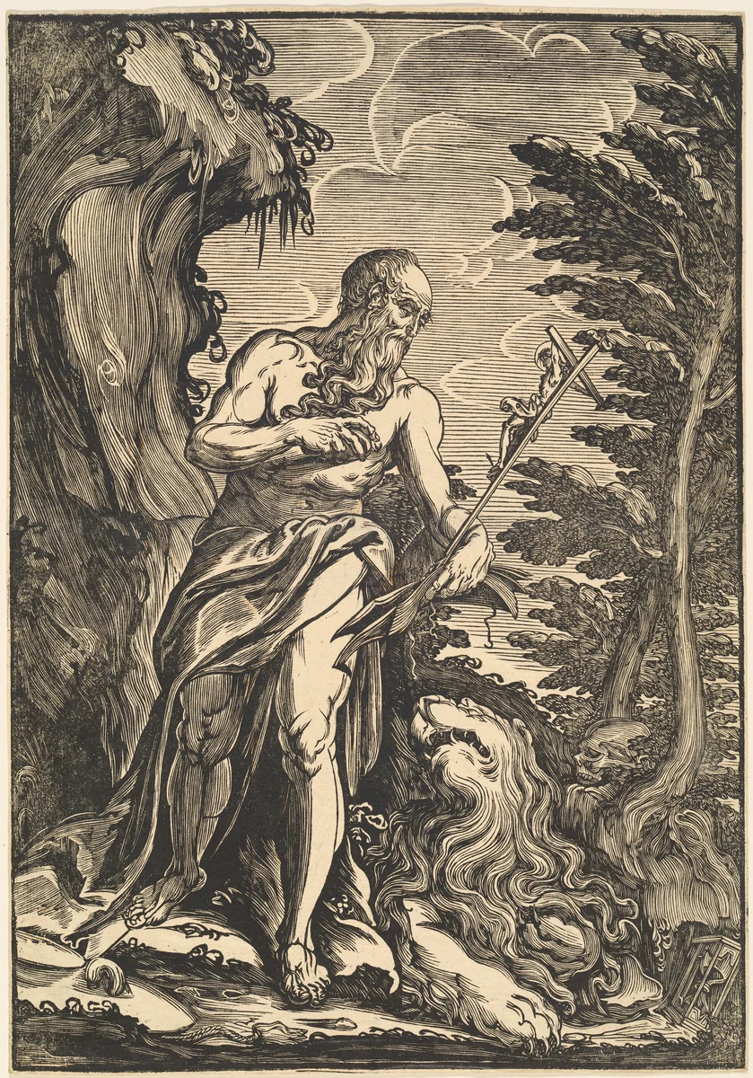 Saint Jerome by Giuseppe Scolari, print, 1592-1607