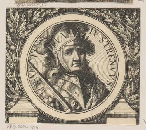 Portret van Sancho IV, koning van Castilië by Jacques Blondeau, print, 1698
