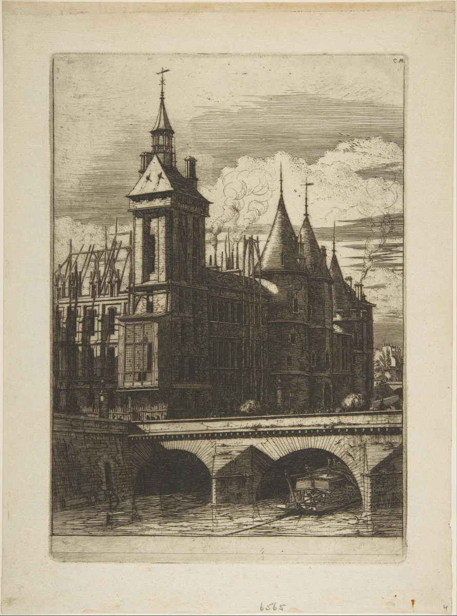 The Clock Tower, Paris by Charles Meryon, print, 1852