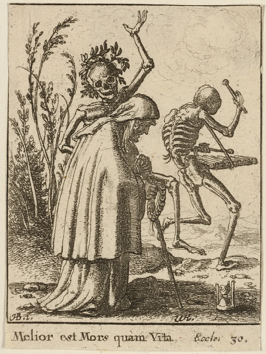 The Old Woman and Death by Wenceslaus Hollar
Hans Holbein the younger, print, 1651