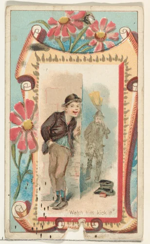 "Watch him kick it," from the Terrors of America set (N136) issued by Duke Sons & Co. to promote Honest Long Cut Tobacco by W. Duke, Sons & Co., print, 1888-1889