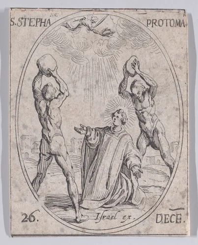 S. Etienne (St. Stephen), December 26th, from "Les Images De Tous Les Saincts et Saintes de L'Année" (Images of All of the Saints and Religious Events of the Year) by Jacques Callot, print, 1636