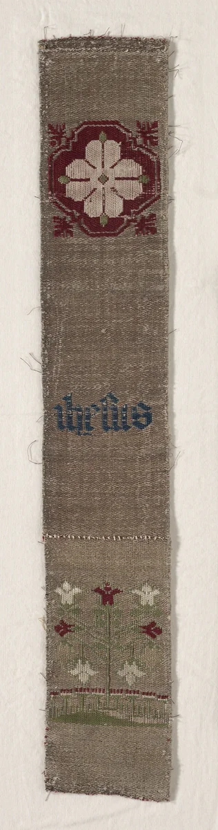 Fragment of a Band by Unknown, textile, 1300-1499