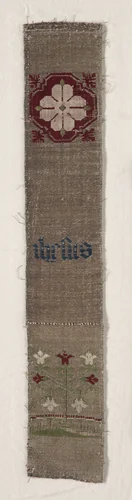 Fragment of a Band by Unknown, textile, 1300-1499