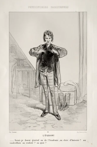 L'Étudiant by Paul Gavarni, print, 1852-1862