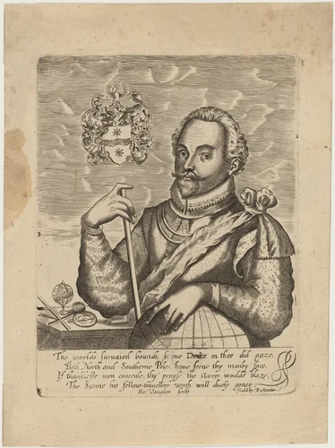 Sir Francis Drake by Robert Vaughan, print, 1598-1682