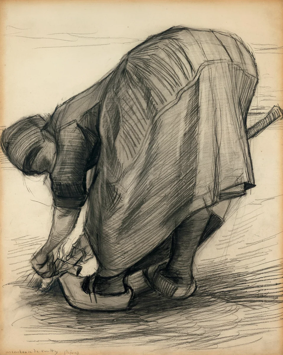 The Carrot Puller by Vincent van Gogh, drawing, 1885