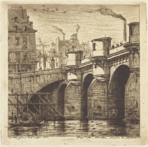 Le Pont-Neuf, Paris by Charles Meryon; Auguste Delâtre, print, 1853