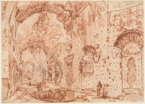 The "Canopus" of the Villa Adriana at Tivoli by Giovanni Battista Piranesi, drawing, 1776