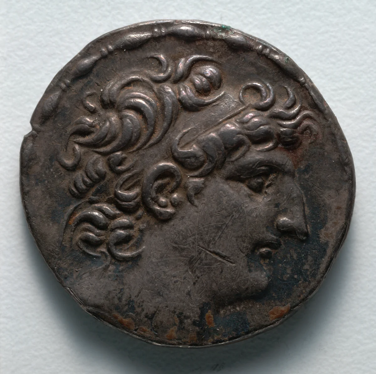 Tetradrachm: Head of Antiochos VIII (obverse) by Unknown, metalwork, -112--110