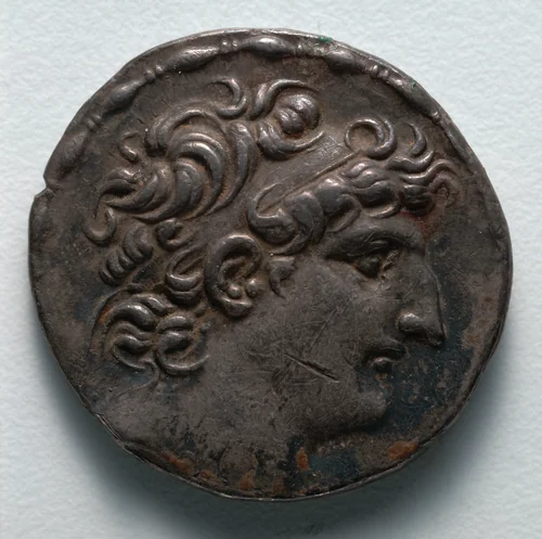 Tetradrachm: Head of Antiochos VIII (obverse) by Unknown, metalwork, -112--110